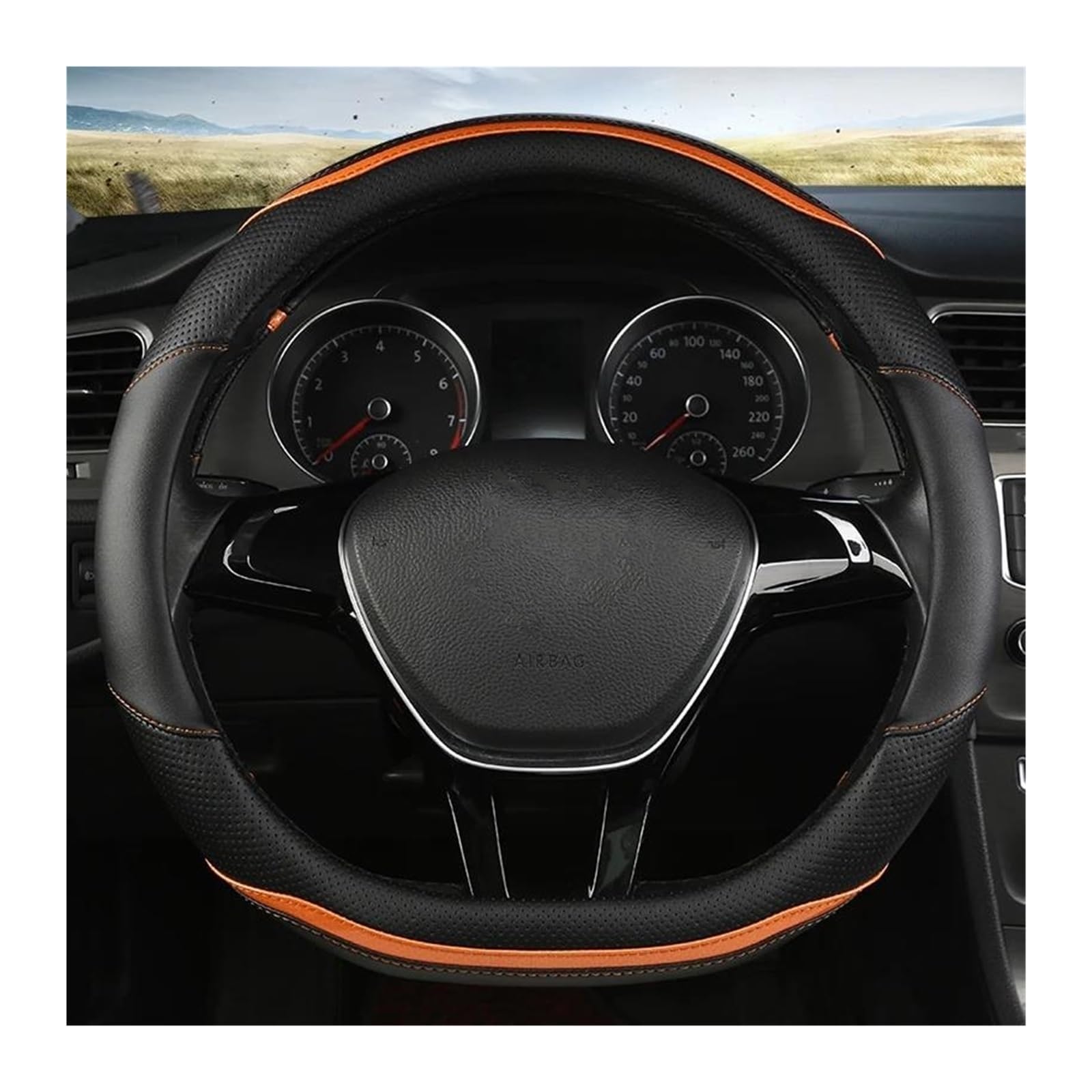 Lenkradbezug Für Suzuki Für Swift D-Form Auto Lenkradbezug Leder Anti-Rutsch Und Verschleißfest Lenkradbezug Leder,D Orange Lenkradbezug Für Suzuki Für Swift D-Form Auto Lenkradbezug Leder Anti-Rutsch Und Verschleißfest Lenkradbezug Leder,D Orange von COOKENG