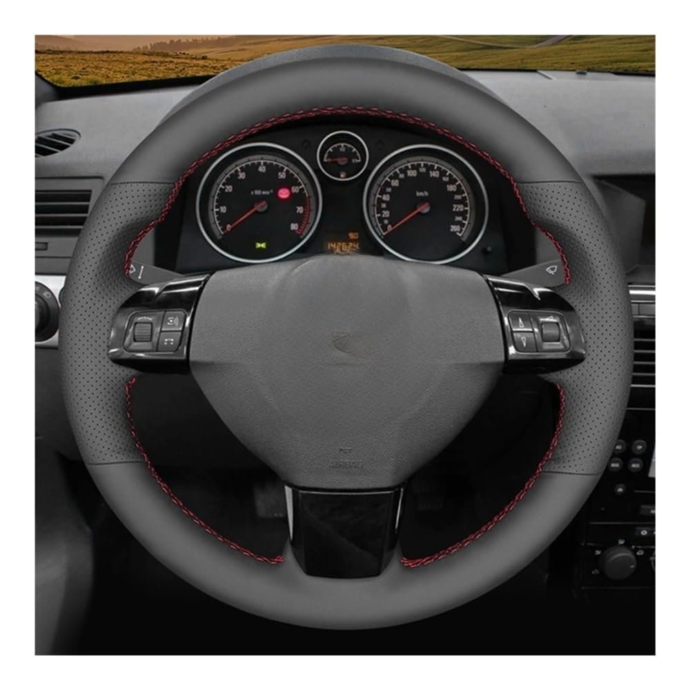 Lenkradbezug Schwarz PU Auto Lenkrad Abdeckungen Für Astra (H) Für Zaflra (B) Für Signum Für Vectra (C),White Thread von COOKENG