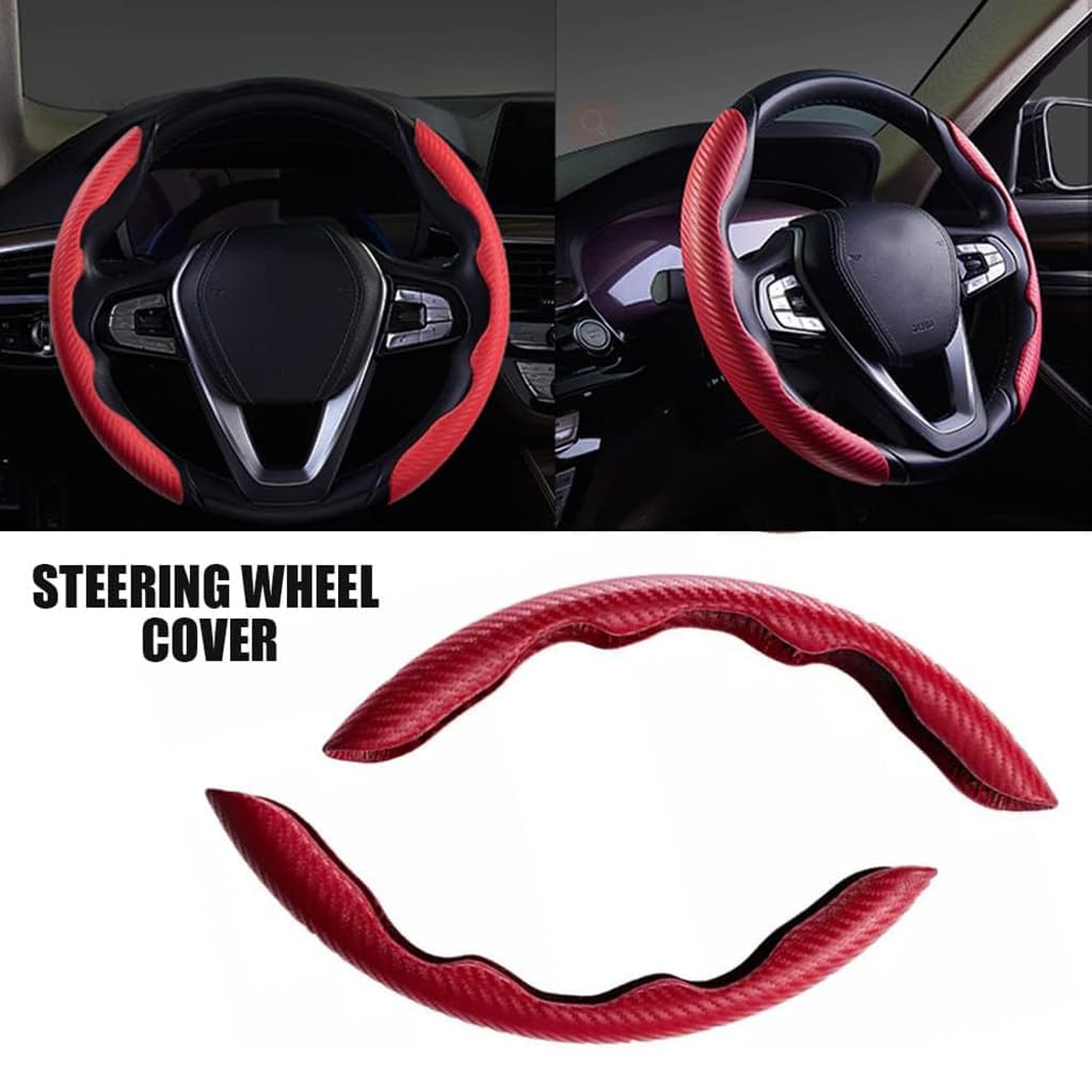 Teilweise Auto Lenkradabdeckung für Ford Fiesta MK6 2002-2008,Sport Rutschfester Atmungsaktive Zweiteilige Lenkrad Schutz Griff Hülle Abdeckung Polsterung,normal-A-red Teilweise Auto Lenkradabdeckung für Ford Fiesta MK6 2002-2008,Sport Rutschfester Atmungsaktive Zweiteilige Lenkrad Schutz Griff Hülle Abdeckung Polsterung,normal-A-red von COOKENG