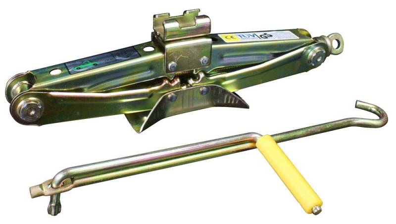 CORA Scherenwagenheber für Auto, 1 t Hubkraft, 1000 kg Tragfähigkeit, 35 cm Hubhöhe, Gold, Gelb von CORA