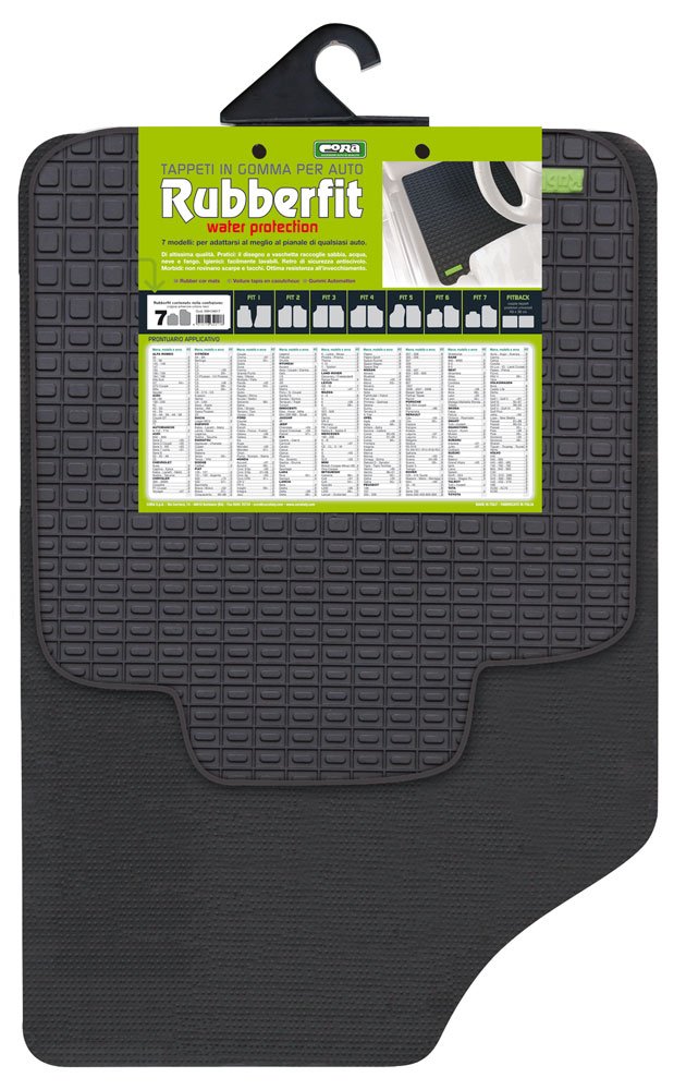 Cora 000134017 Rubberfit Fit-7 Auto-Fußmatten vorn, Schwarz von CORA