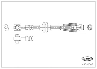 Corteco Bremsschlauch [Hersteller-Nr. 49381362] für Chevrolet, Mini, Opel von CORTECO