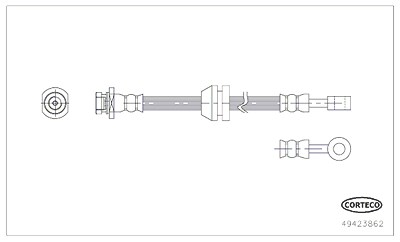 Corteco Bremsschlauch [Hersteller-Nr. 49423862] für Opel, Vauxhall von CORTECO