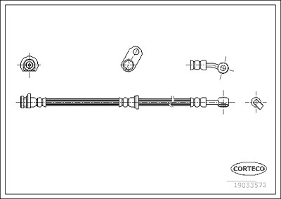 Corteco Bremsschlauch ERSTAUSRÜSTERQUALITÄT [Hersteller-Nr. 19033572] für Honda von CORTECO