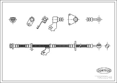 Corteco Bremsschlauch ERSTAUSRÜSTERQUALITÄT [Hersteller-Nr. 19032248] für Honda, Mg, Rover von CORTECO