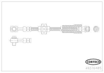 Corteco Bremsschlauch ERSTAUSRÜSTERQUALITÄT [Hersteller-Nr. 49376485] für Opel von CORTECO