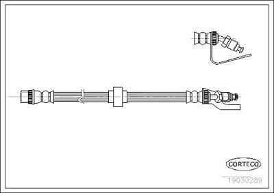 Corteco Bremsschlauch ERSTAUSRÜSTERQUALITÄT [Hersteller-Nr. 19030289] für Opel, Renault, Vauxhall von CORTECO