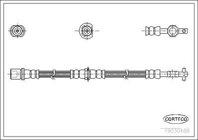 Corteco Bremsschlauch ERSTAUSRÜSTERQUALITÄT [Hersteller-Nr. 19030488] für Toyota von CORTECO
