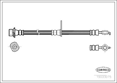 Corteco Bremsschlauch ERSTAUSRÜSTERQUALITÄT [Hersteller-Nr. 19033075] für Toyota von CORTECO