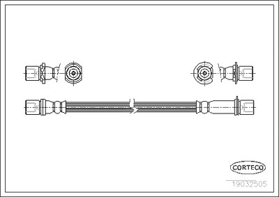 Corteco Bremsschlauch ERSTAUSRÜSTERQUALITÄT [Hersteller-Nr. 19032505] für Toyota von CORTECO