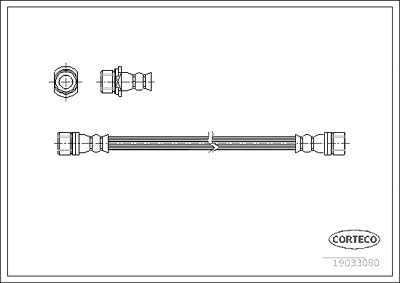 Corteco Bremsschlauch ERSTAUSRÜSTERQUALITÄT [Hersteller-Nr. 19033080] für Toyota von CORTECO