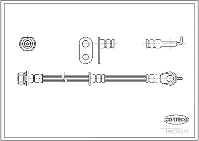 Corteco Bremsschlauch ERSTAUSRÜSTERQUALITÄT [Hersteller-Nr. 19036211] für Toyota von CORTECO