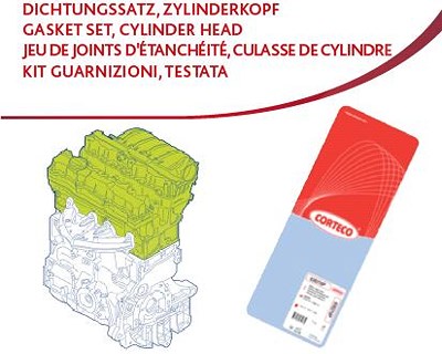 Corteco Dichtungssatz, Zylinderkopf ERSTAUSRÜSTERQUALITÄT [Hersteller-Nr. 418709P] für Citroën, Peugeot von CORTECO