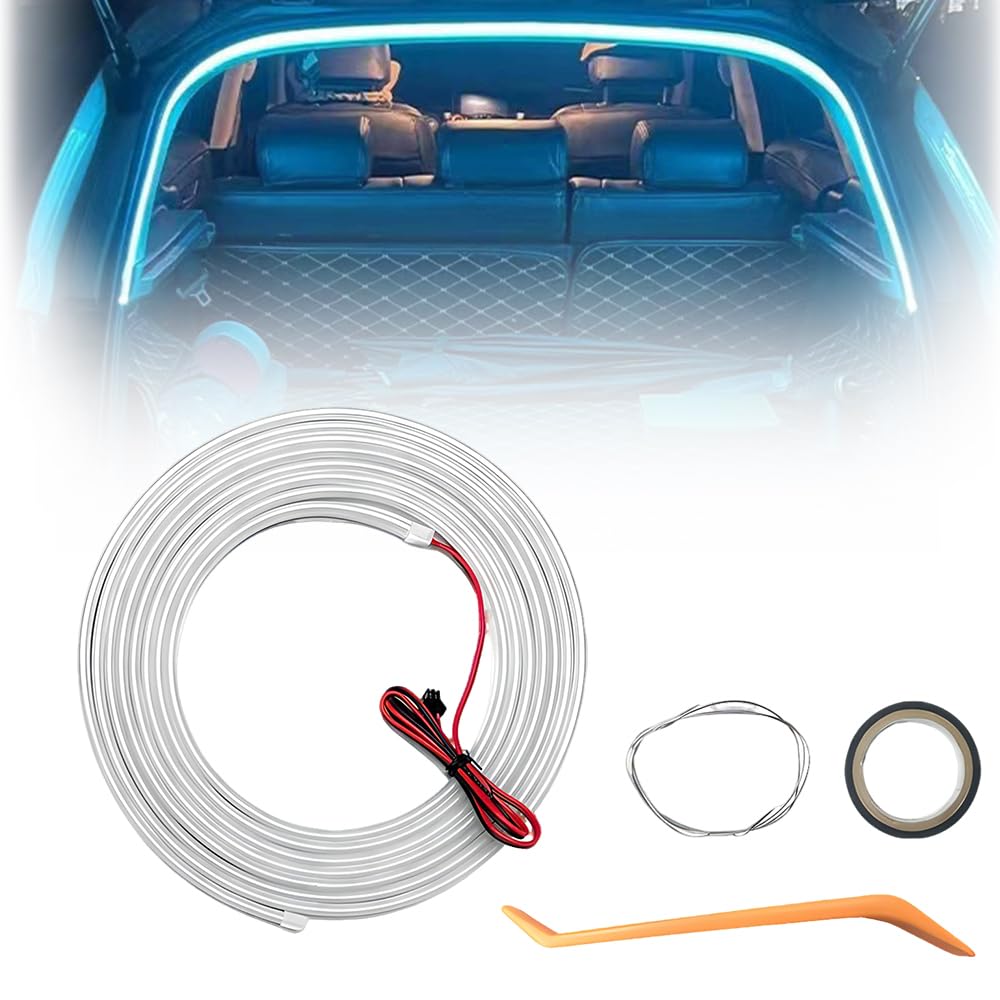 Dynamic Flowing Car Trunk Light Strip, Automatischer Sensor Tail Box Light Strip, Auto-Kofferraum Lichtstreifen Led Strip Lights for Car Trunk Cargo Area or Interior Illumination Decoration (Blau, 4M) Dynamic Flowing Car Trunk Light Strip, Automatischer Sensor Tail Box Light Strip, Auto-Kofferraum Lichtstreifen Led Strip Lights for Car Trunk Cargo Area or Interior Illumination Decoration (Blau, 4M) von COSEN
