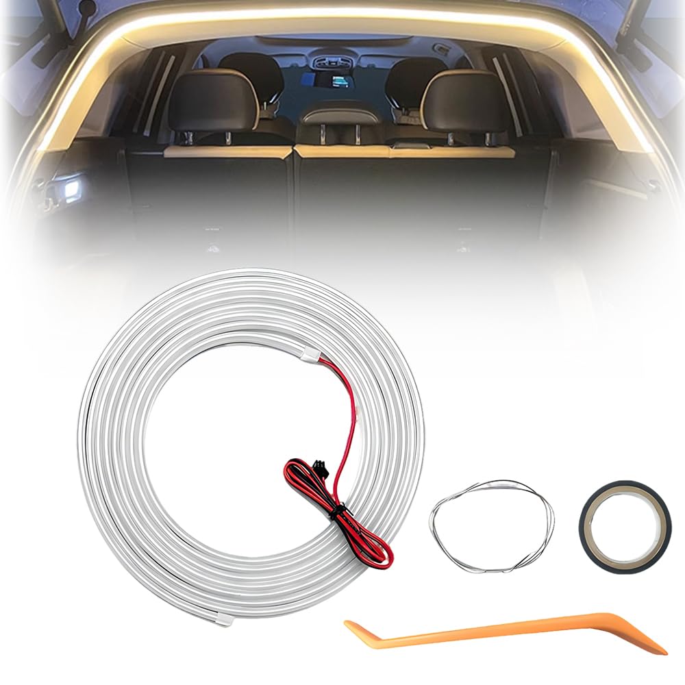 Dynamic Flowing Car Trunk Light Strip, Automatischer Sensor Tail Box Light Strip, Auto-Kofferraum Lichtstreifen Led Strip Lights for Car Trunk Cargo Area or Interior Illumination Decoration (Gelb, 4M) Dynamic Flowing Car Trunk Light Strip, Automatischer Sensor Tail Box Light Strip, Auto-Kofferraum Lichtstreifen Led Strip Lights for Car Trunk Cargo Area or Interior Illumination Decoration (Gelb, 4M) von COSEN