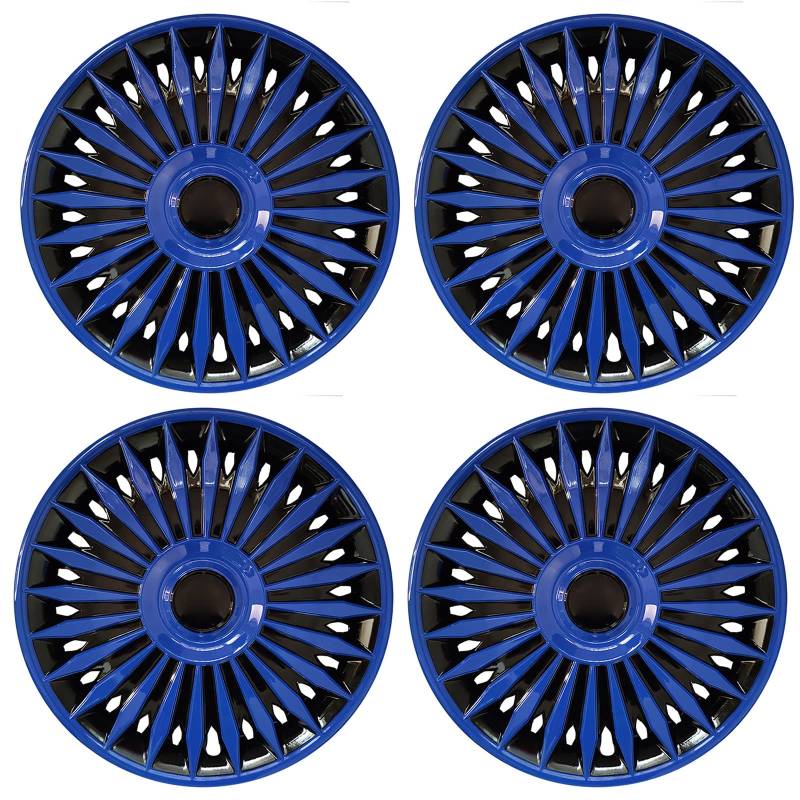 COYOUCO Radkappen-Radhaut (4er-Set), Radabdeckungen für 14/15-Zoll-ABS-Räder - Autoreifenersatz-Außenkappenabdeckung,Blau,14 inch von COYOUCO