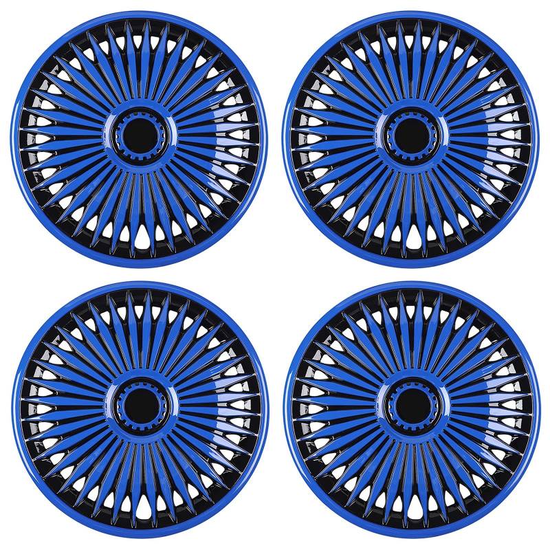 COYOUCO Radkappen Radkappen - (4er-Set) Radkappen Felgenabdeckung - Autozubehör Radkappe für Standard-Stahlfelgen,Blau,15 inch von COYOUCO