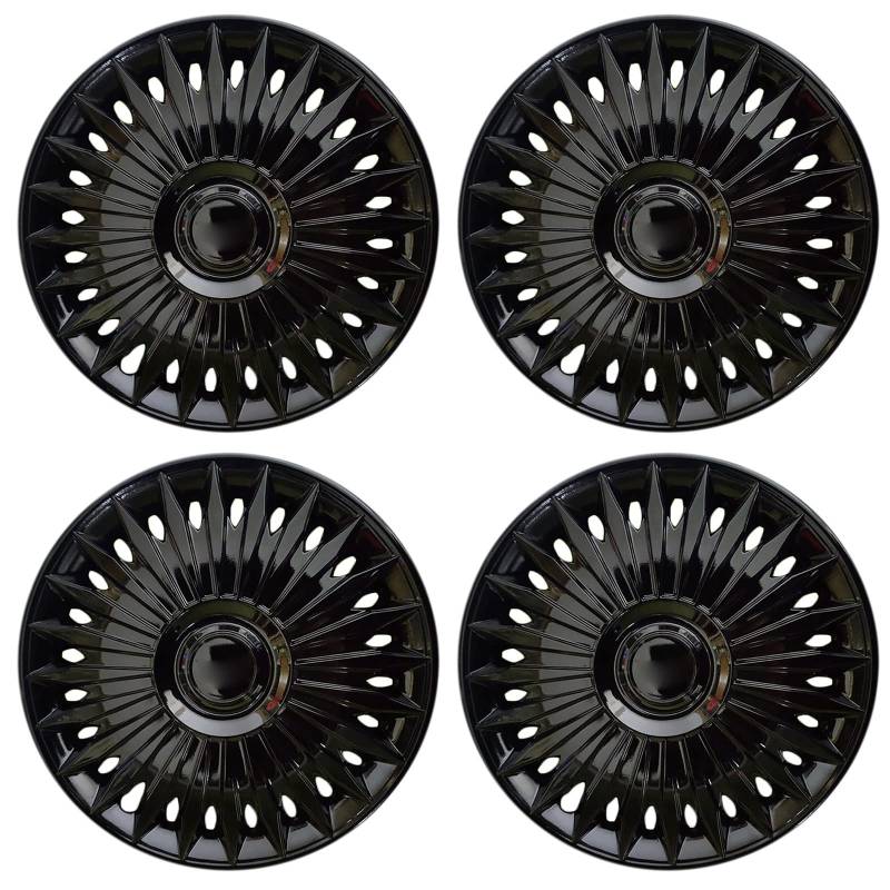 COYOUCO Radverkleidungen Satz Von 4 Radkappe 14 Zoll Rad Radkappe Abdeckung Universal Auto Felge Felge Dekorative Abdeckung Radkappe Für Auto Auto Refit Zubehör,Schwarz,15 inch von COYOUCO