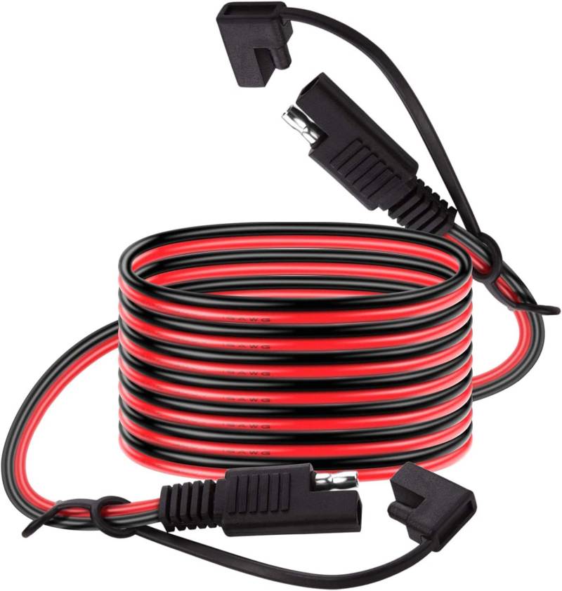 COYOUCO SAE auf SAE Verlängerungskabel 16 AWG DC Schnellkupplung Kabelbaum SAE-Anschluss Kabel SAE Stecker mit Staubschutzkappe 30Fuß(9m) von COYOUCO