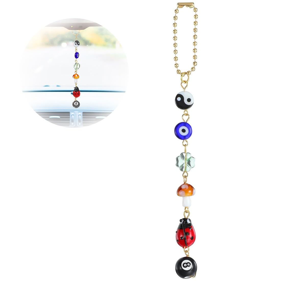 COYUN 1 Stück Evil Eye Auto Hängeornament, Autospiegel Anhänger, Blaue Evil Eye Anhänger für den Rückspiegel des Autos, glückliches Autozubehör, Evil Eye, Amulett, Schutz und Segen für Reisen COYUN 1 Stück Evil Eye Auto Hängeornament, Autospiegel Anhänger, Blaue Evil Eye Anhänger für den Rückspiegel des Autos, glückliches Autozubehör, Evil Eye, Amulett, Schutz und Segen für Reisen von COYUN
