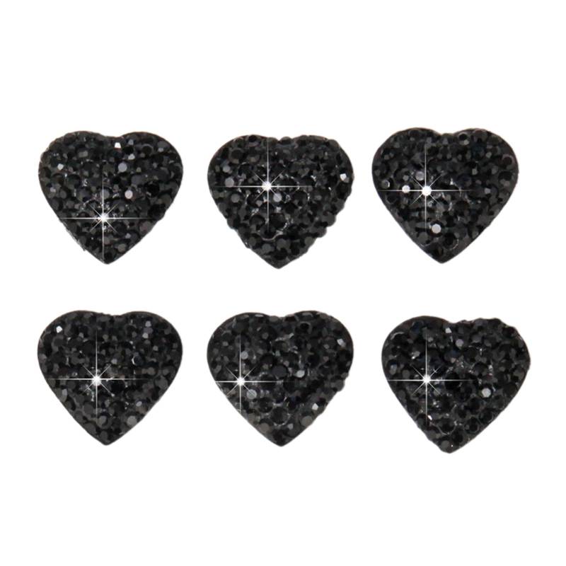 CPAOWEHF 6pcs Auto Innenraumkristall Herzaufkleber Stilvolle Glitzernde Dekore Selbstklebendes Styling Für Klimaanlagenknöpfe von CPAOWEHF