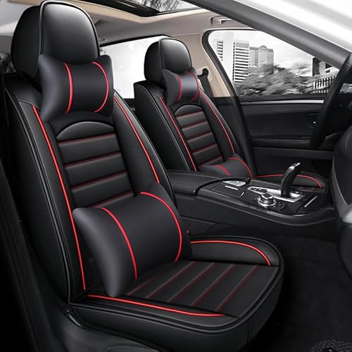 CPARTS Auto Sitzbezügesets Für Ford Fiesta MK7 2011-2017, Kompletter Satz Schonbezug Autositz Zubehör,Black-Red von CPARTS