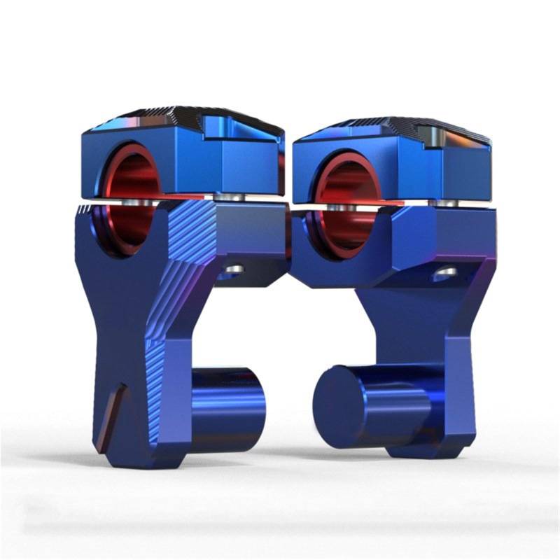 Motorrad Handbar Riser 22 28 MM Motorrad Lenker Riser Adapter Höhe Griff Erhöhen Lenker Erhöhung Riser Lenkerhalterung(Blue) von CPDDNGZMKK
