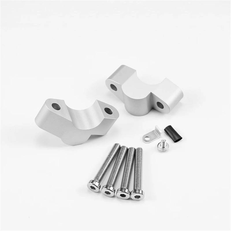 Motorrad Handbar Riser Für Ducati Für DesertX Für Wüste X 2022- Lenker-Riser Drag Bar Clamp Adapter Höhe Erhöhung Riser Griff Bar Zubehör Riser Lenkerhalterung(Silver) von CPDDNGZMKK