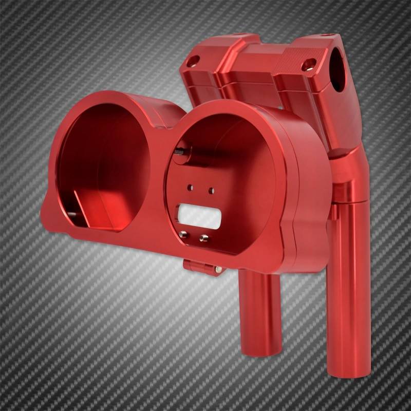 Motorrad Handbar Riser Für Touring Road Glide Für FLTRX 2015-2023 Motorrad Einstellbare Instrument Lenker Klemme Riser Unterstützung Kit Control Halterung Riser Lenkerhalterung(Red) von CPDDNGZMKK