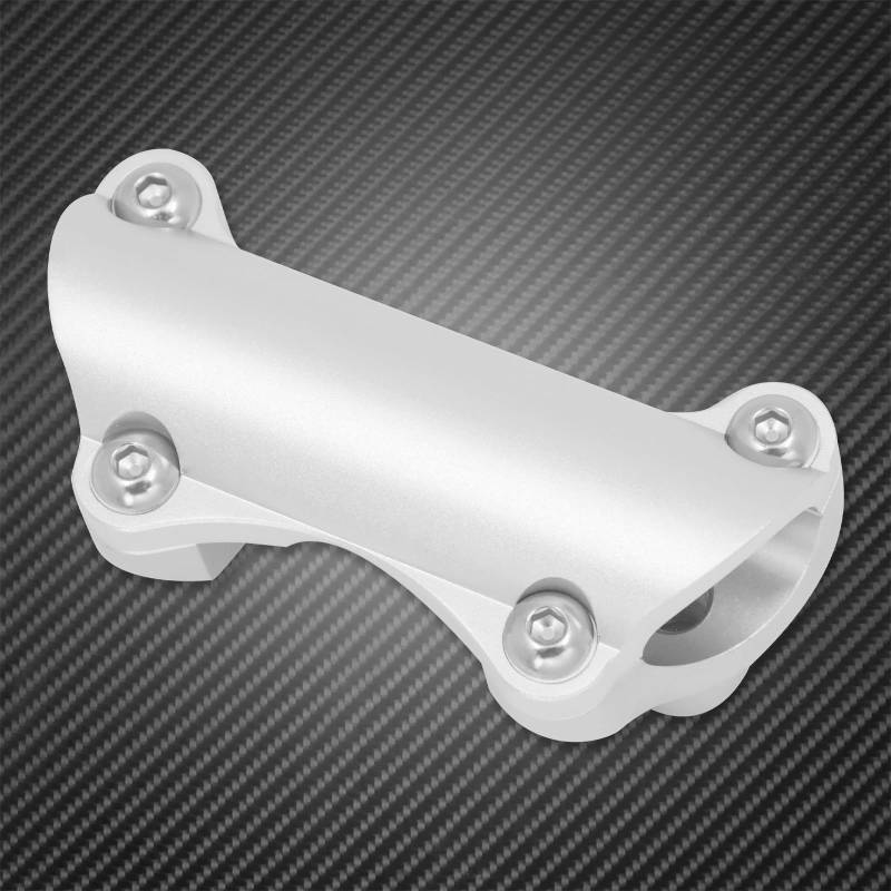 Motorrad Handbar Riser Universal 1-1 1/4 Zoll Motorrad Lenker Riser Top Clamp Mount Abdeckung Schwarz/Chrom Für Dyna Softail Touring Sportster XL Riser Lenkerhalterung(Silver) von CPDDNGZMKK