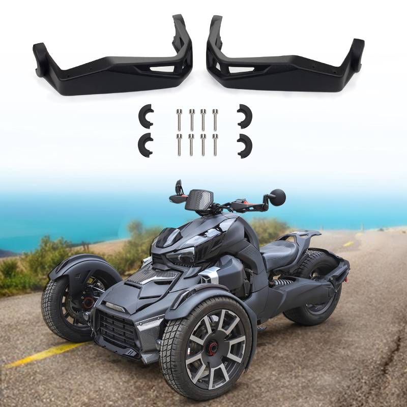 CPOWACE Aluminium-Handschutz-Set, kompatibel mit Can Am Ryker, Ersatz für 219400998 schwarze Handschützer Lenkerschutz (2 Stück) von CPOWACE