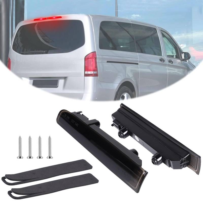 CPROSP 1 Paar Dritte Bremsleuchte 12V, Dritte Bremslicht, Bremsleuchte Hinten Kompatibel mit VW T5 T6 2003-2016, Schwarz, nur Modelle mit Flügeltür, 7E0945097E, 7E0945097F von CPROSP