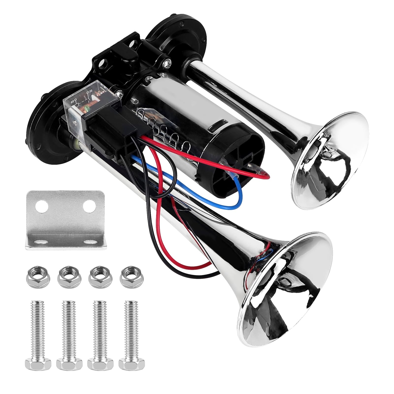 CPROSP 12V Drucklufthorn mit Kompressor, Druckluft-Doppelhorn, 12v 125db Hupe Luft Horn Gesamtlänge 210 mm CPROSP 12V Drucklufthorn mit Kompressor, Druckluft-Doppelhorn, 12v 125db Hupe Luft Horn Gesamtlänge 210 mm von CPROSP