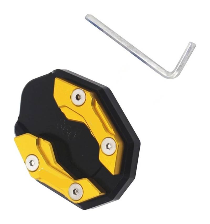 Motorrad Vergrößerungspad Für PCX150 PCX160 PCX 150 PCX 160 PCX125 PCX 125 Zubehör Motorrad Seitenstütze Vergrößerter Block Einparkhilfe Stützplatte(Gold b) von CPZPMFMKBG