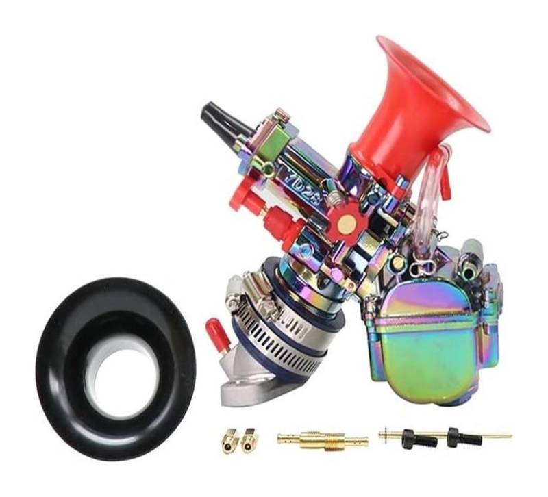 Vergaser Motorrad Für Maikuni Für Keihin Für PWK YD28 YD30 ATV Quad Go Kart Dirt Bike Vergaser Mit Power Jet Motorrad Racing Teile Vergaser Carb Carburetor(28mm Colored) von CPZPMFMKBG