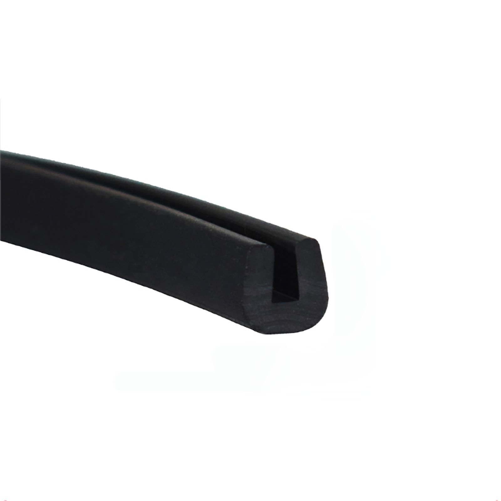 U-Gummikanal, runder Boden, 3,28 Fuß, schwarzer Gummi-Kantenverkleidungs-Dichtungsstreifen, for Autotüren, Luken und Glasstahlplatten, leicht zu schneiden, Breite x Höhe(6mm x 6mm) von CQCQC
