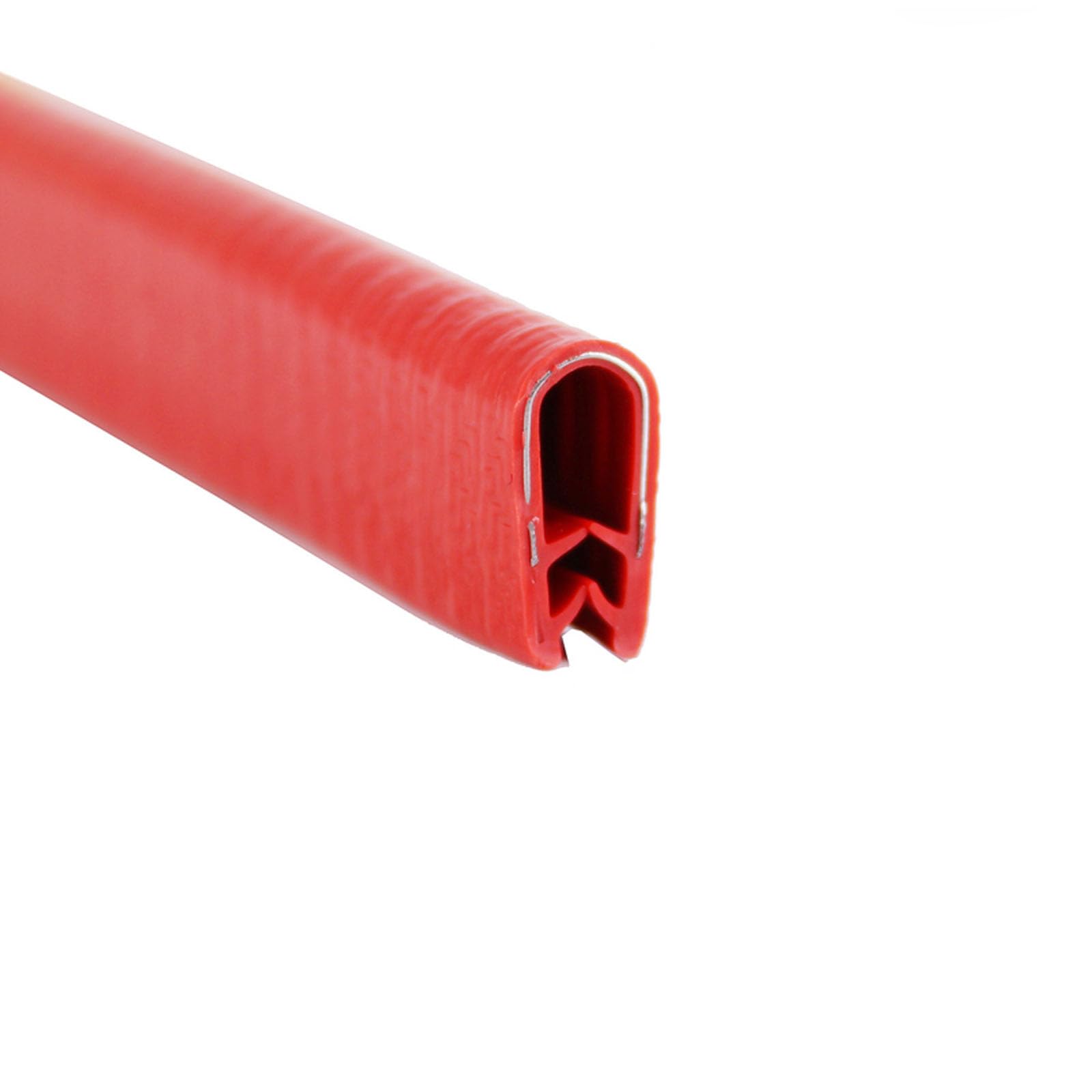 U-Kanal-Gummileiste, 2 m, passend for die Lücke zwischen Autotüren, Gummi-Wetterschutz mit Stahl, Kantenschutz for Autotüren, Höhe x Breite(Red,17mm x 10mm) von CQCQC
