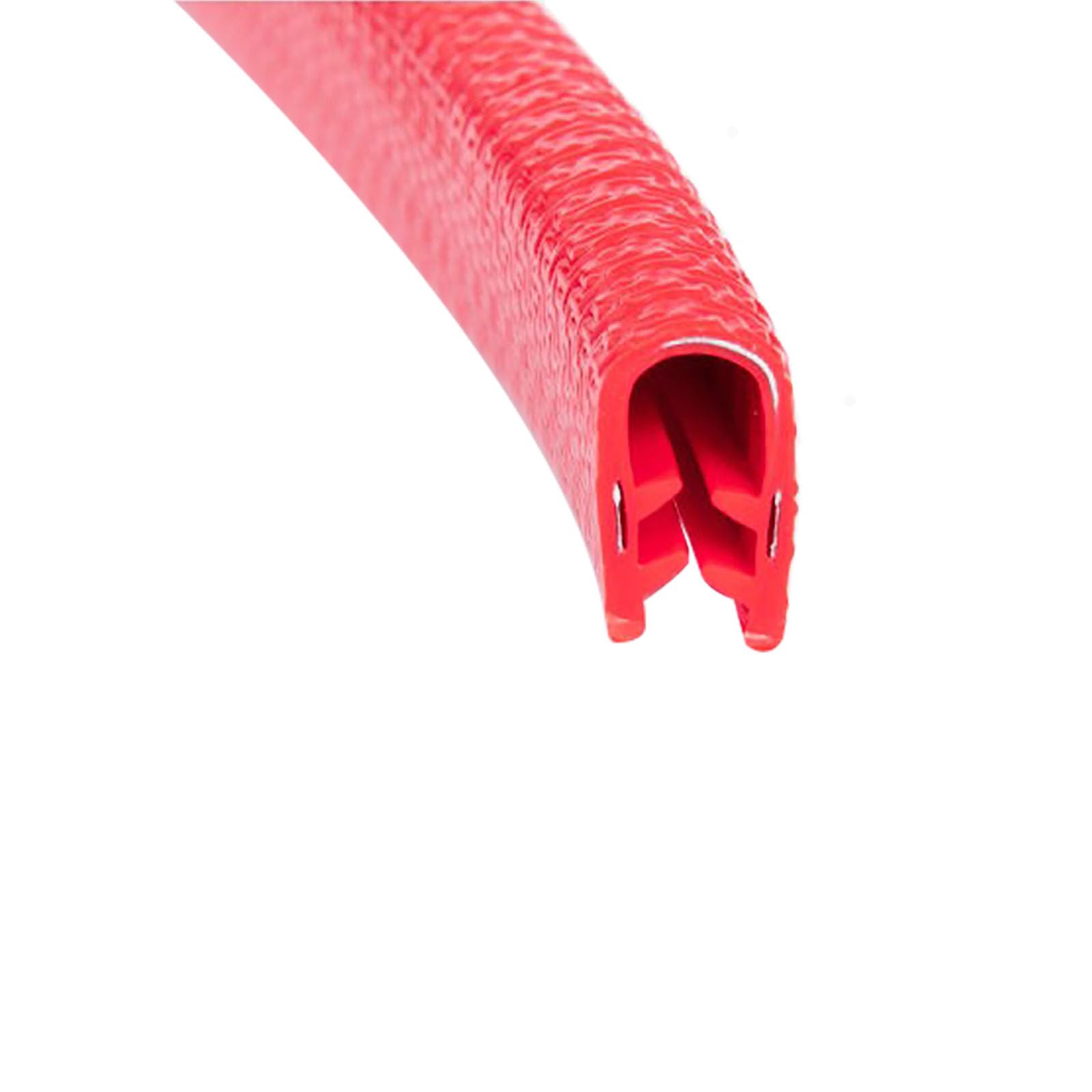 U-förmige Gummidichtung, 3,28 Fuß, schwarzer Rand, flexibler U-förmiger Dichtungsstreifen mit Metallpassspalt for Autotüren, Luken und Glasstahlplatten, Höhe x Breite(Red,17mm x 10mm) von CQCQC