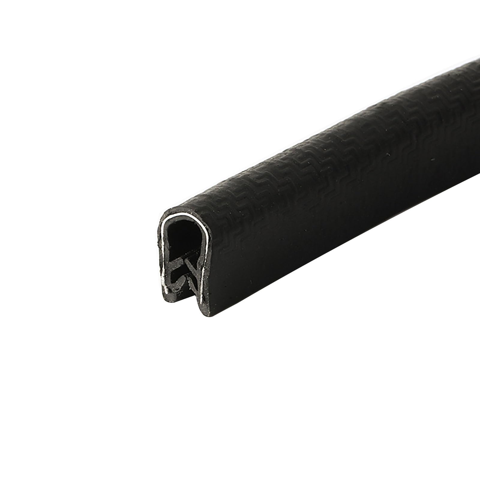 U-förmige Gummidichtungsleiste, 3,28 Fuß, schwarzer Rand mit Metallpassspalt for Paneele, Autotüren, Stahlplatten, Luken, Höhe x Breite(10mm x 7mm) von CQCQC
