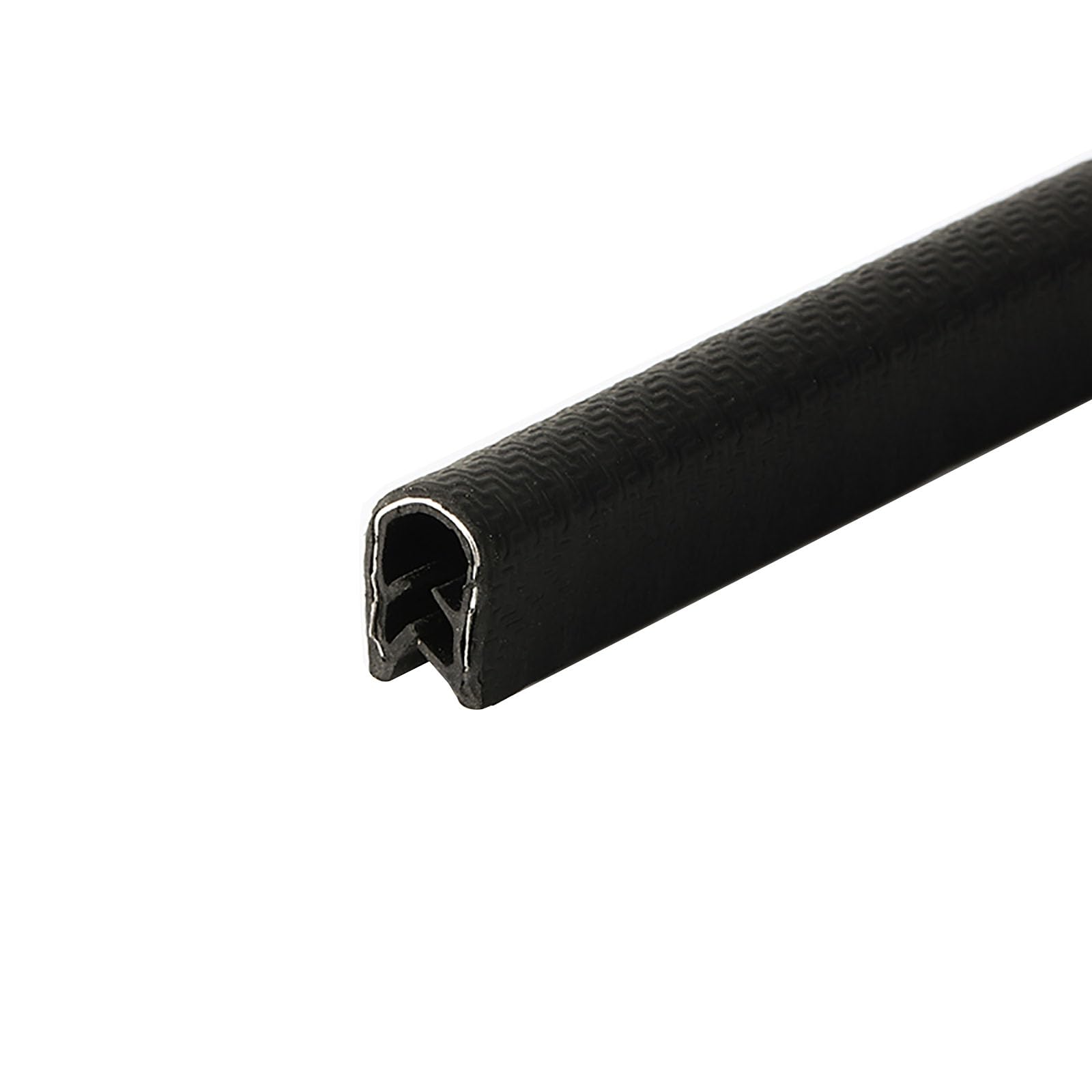 U-förmige Gummidichtungsleiste, 3,28 Fuß, schwarzer Rand mit Metallpassspalt for Paneele, Autotüren, Stahlplatten, Luken, Höhe x Breite(13mm x 8mm) von CQCQC