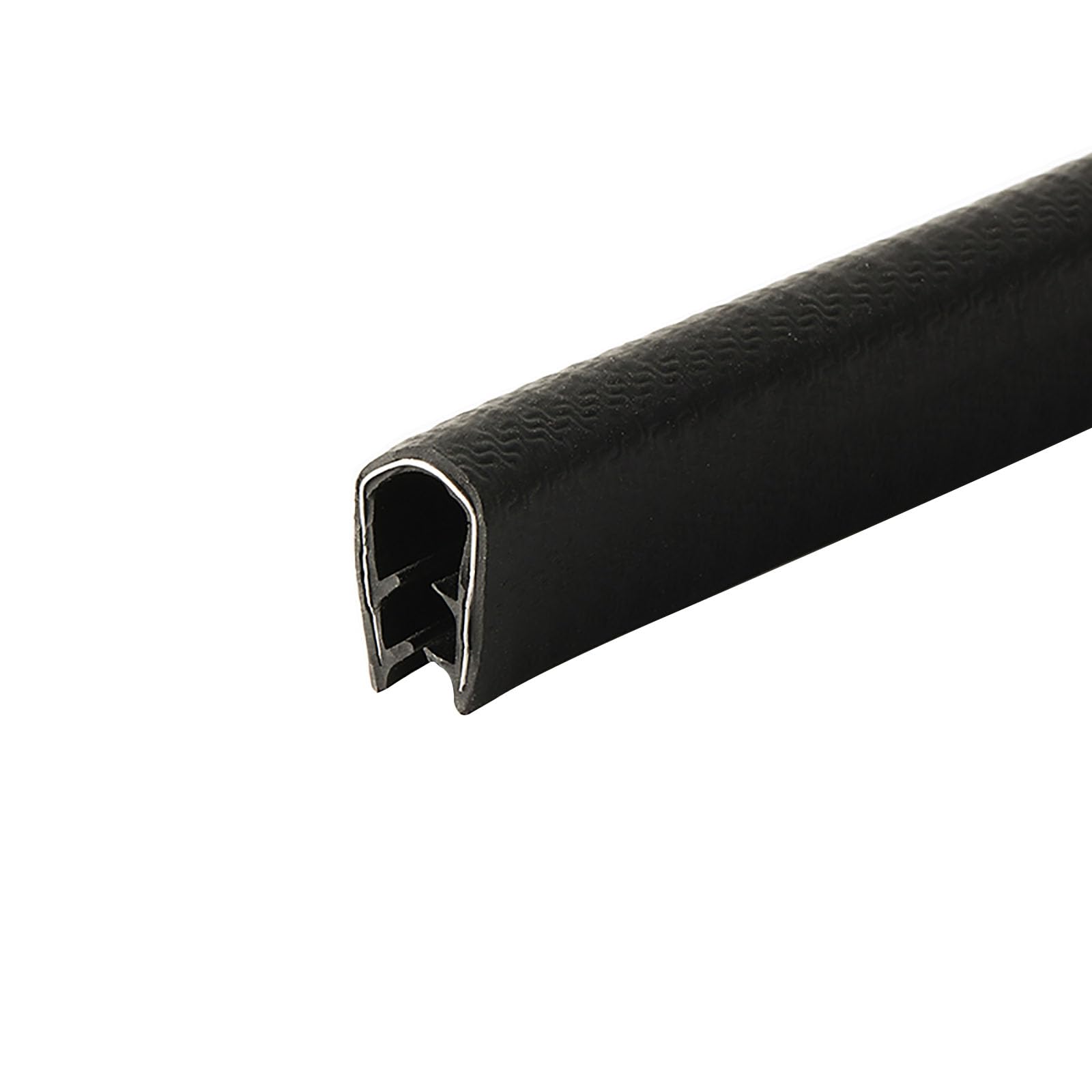 U-förmige Gummidichtungsleiste, 3,28 Fuß, schwarzer Rand mit Metallpassspalt for Paneele, Autotüren, Stahlplatten, Luken, Höhe x Breite(17mm x 10mm) von CQCQC