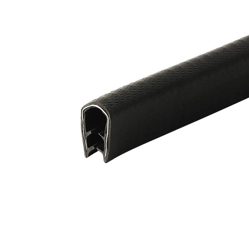 U-förmige Gummidichtungsleiste, 3,28 Fuß, schwarzer Rand mit Metallpassspalt for Paneele, Autotüren, Stahlplatten, Luken, Höhe x Breite(17mm x 10mm) von CQCQC