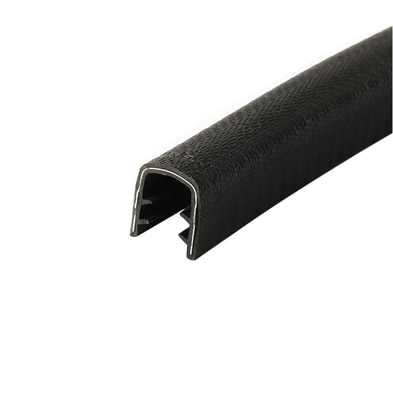 U-förmige Gummidichtungsleiste, 3,28 Fuß, schwarzer Rand mit Metallpassspalt for Paneele, Autotüren, Stahlplatten, Luken, Höhe x Breite(18mm x 15mm) von CQCQC
