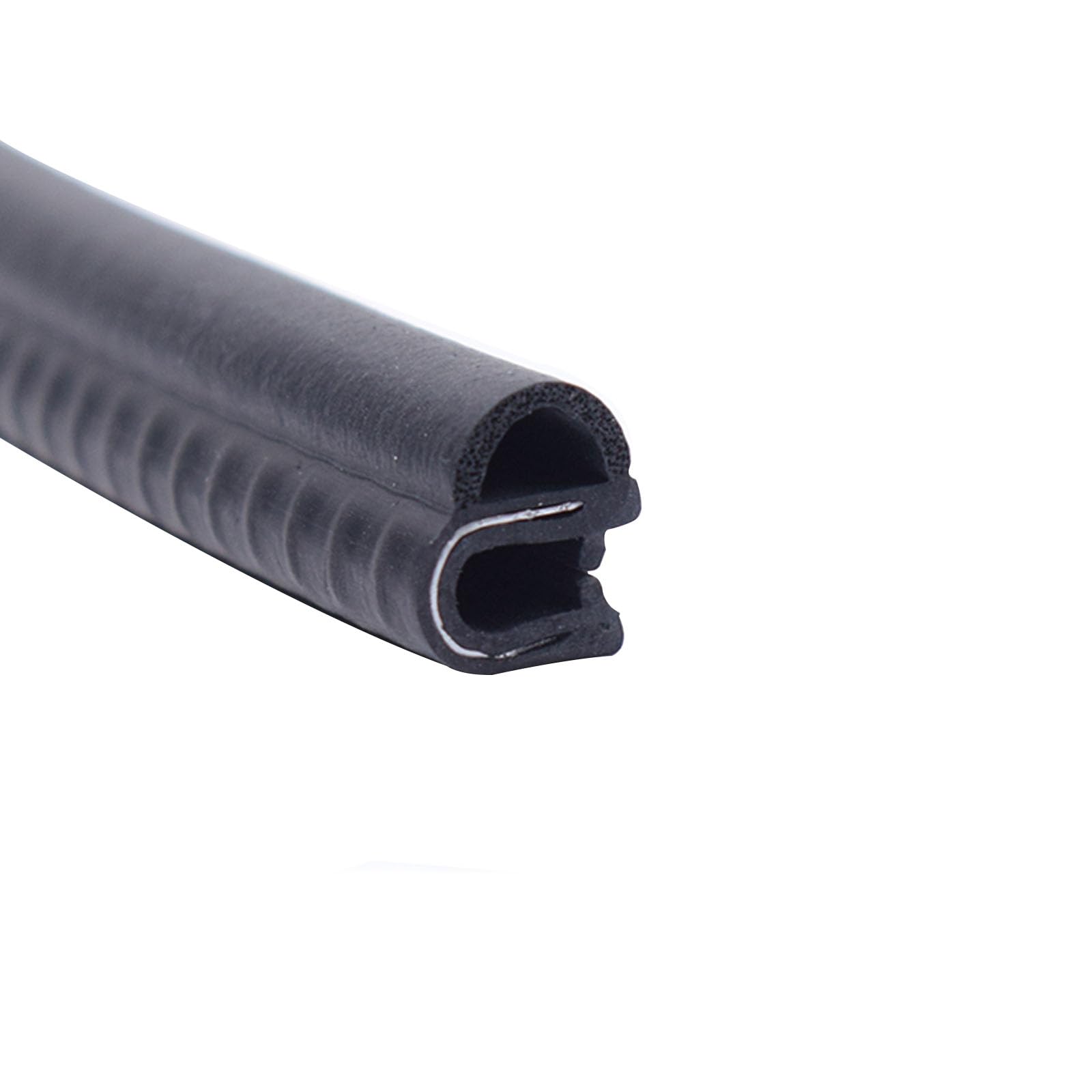 U-förmige seitliche Blasengummidichtung, 3,28 Fuß, schwarz, wetterfest und langlebig, einfache Installation, ideal for Türen, Fenster und mehr, Höhe x Breite(15mm x 13mm) von CQCQC