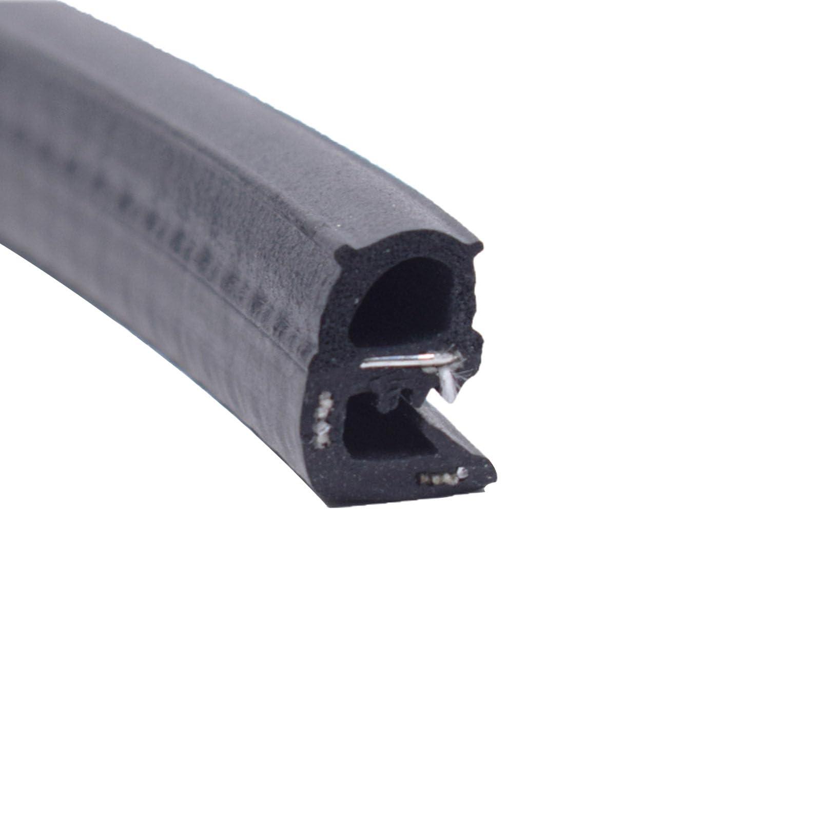 U-förmige seitliche Blasengummidichtung, 3,28 Fuß, schwarz, wetterfest und langlebig, einfache Installation, ideal for Türen, Fenster und mehr, Höhe x Breite(17mm x 12mm) von CQCQC