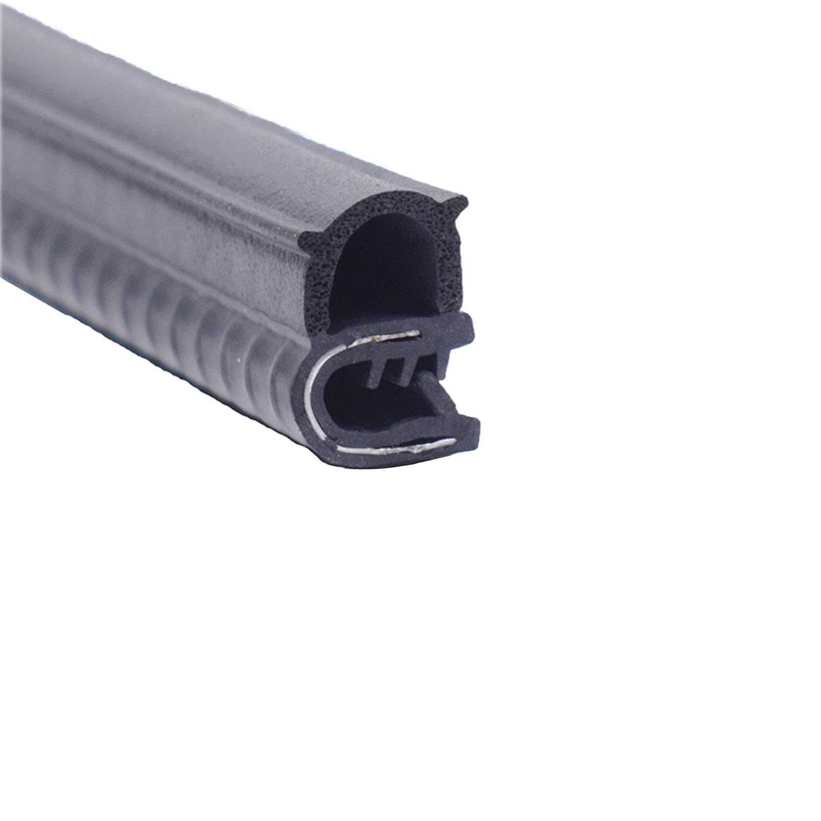 U-förmige seitliche Blasengummidichtung, 3,28 Fuß, schwarz, wetterfest und langlebig, einfache Installation, ideal for Türen, Fenster und mehr, Höhe x Breite(17mm x 13mm) von CQCQC