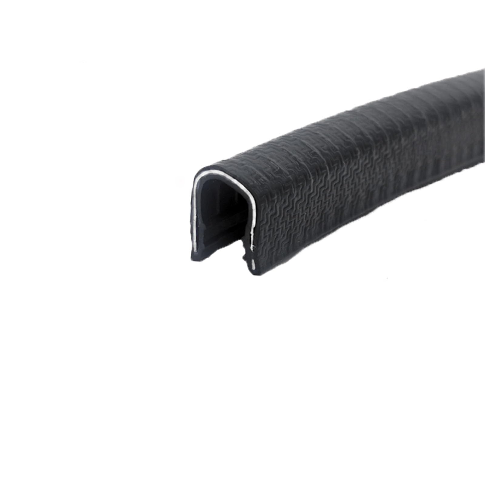 U-förmiger Dichtungskantenstreifen, schwarz, 3,28 Fuß, mit Metallpassspalt, stark, aber flexibel, for LKW-Tür- und Heimanwendungen, einfach zu installieren, Höhe x Breite(15mm x 12mm) von CQCQC