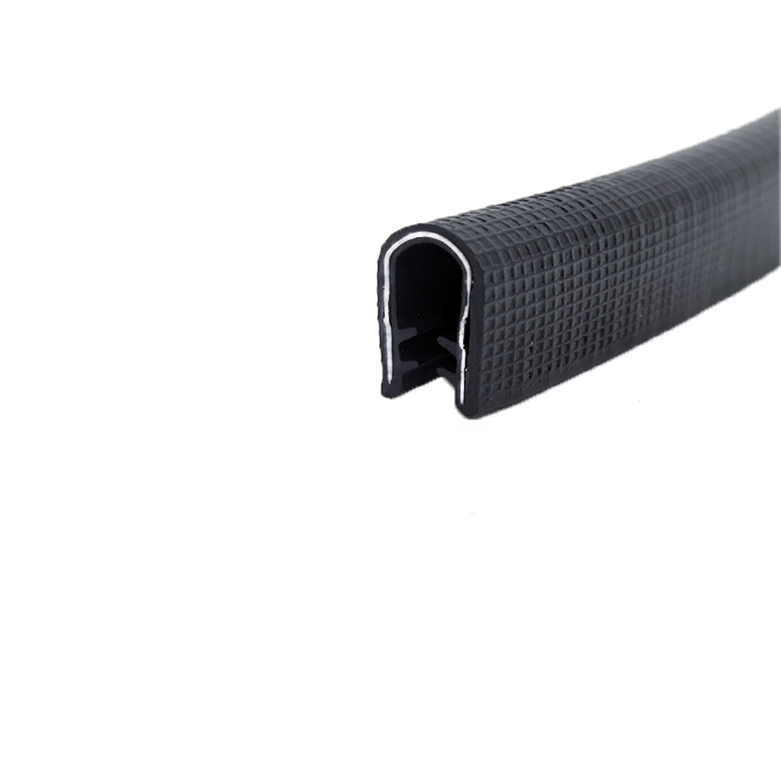 U-förmiger Dichtungskantenstreifen, schwarz, 3,28 Fuß, mit Metallpassspalt, stark, aber flexibel, for LKW-Tür- und Heimanwendungen, einfach zu installieren, Höhe x Breite(19mm x 13mm) von CQCQC