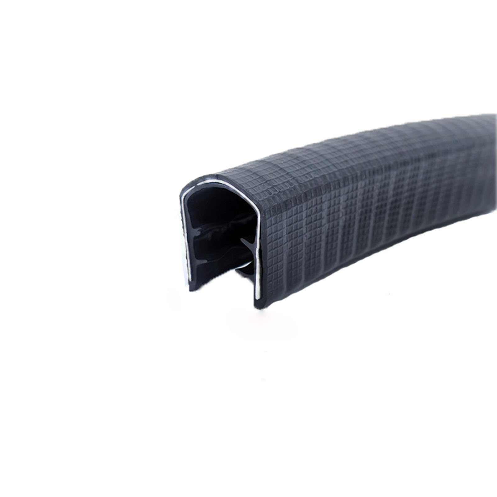 U-förmiger Dichtungskantenstreifen, schwarz, 3,28 Fuß, mit Metallpassspalt, stark, aber flexibel, for LKW-Tür- und Heimanwendungen, einfach zu installieren, Höhe x Breite(25mm x 21mm) von CQCQC