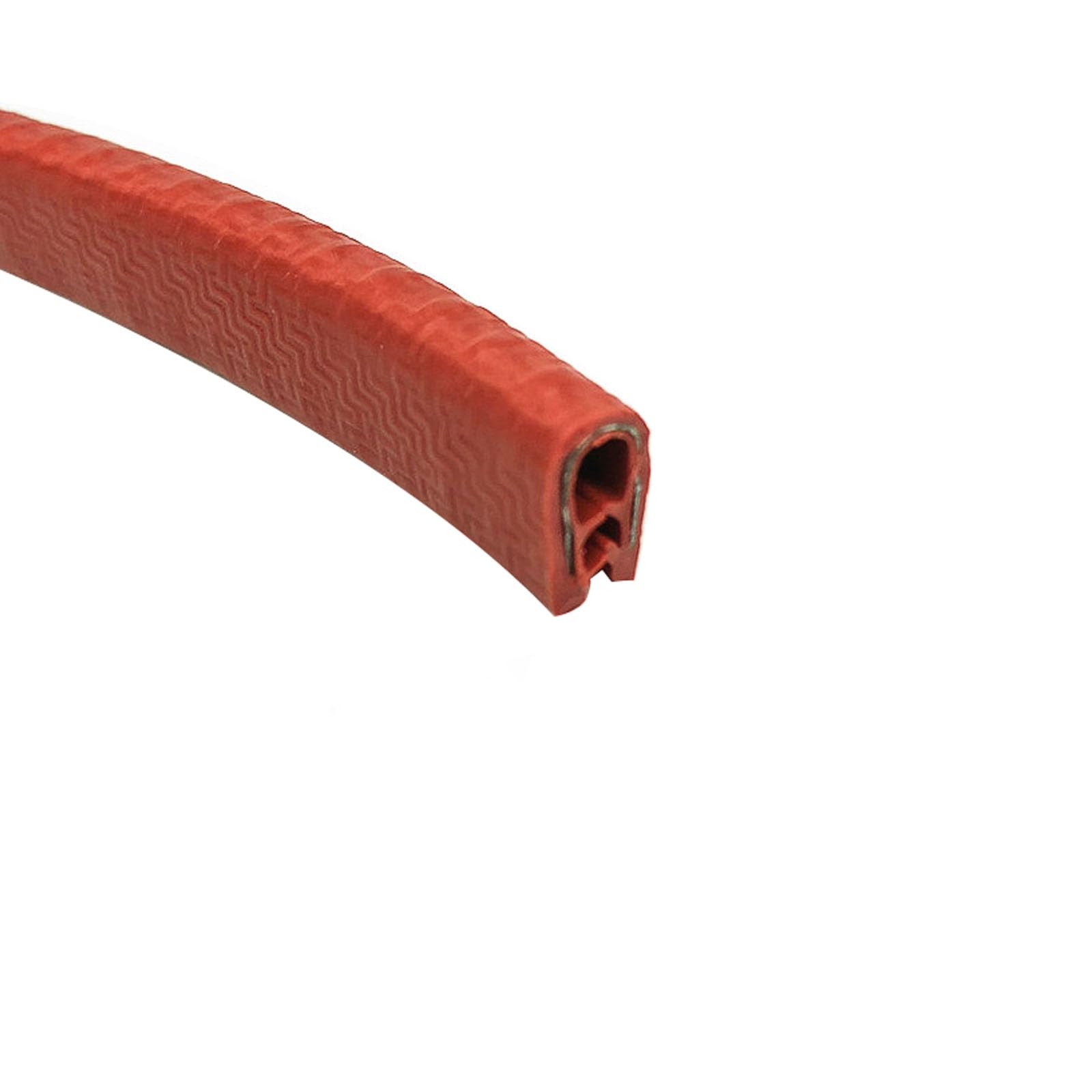 U-förmiger Gummikantenstreifen, 3,28 Fuß, flexibler U-förmiger Dichtungsstreifen mit Metallpassspalt for scharfe und raue Oberflächen, LKWs, Boote, Höhe x Breite(Red,10mm x 7mm) von CQCQC